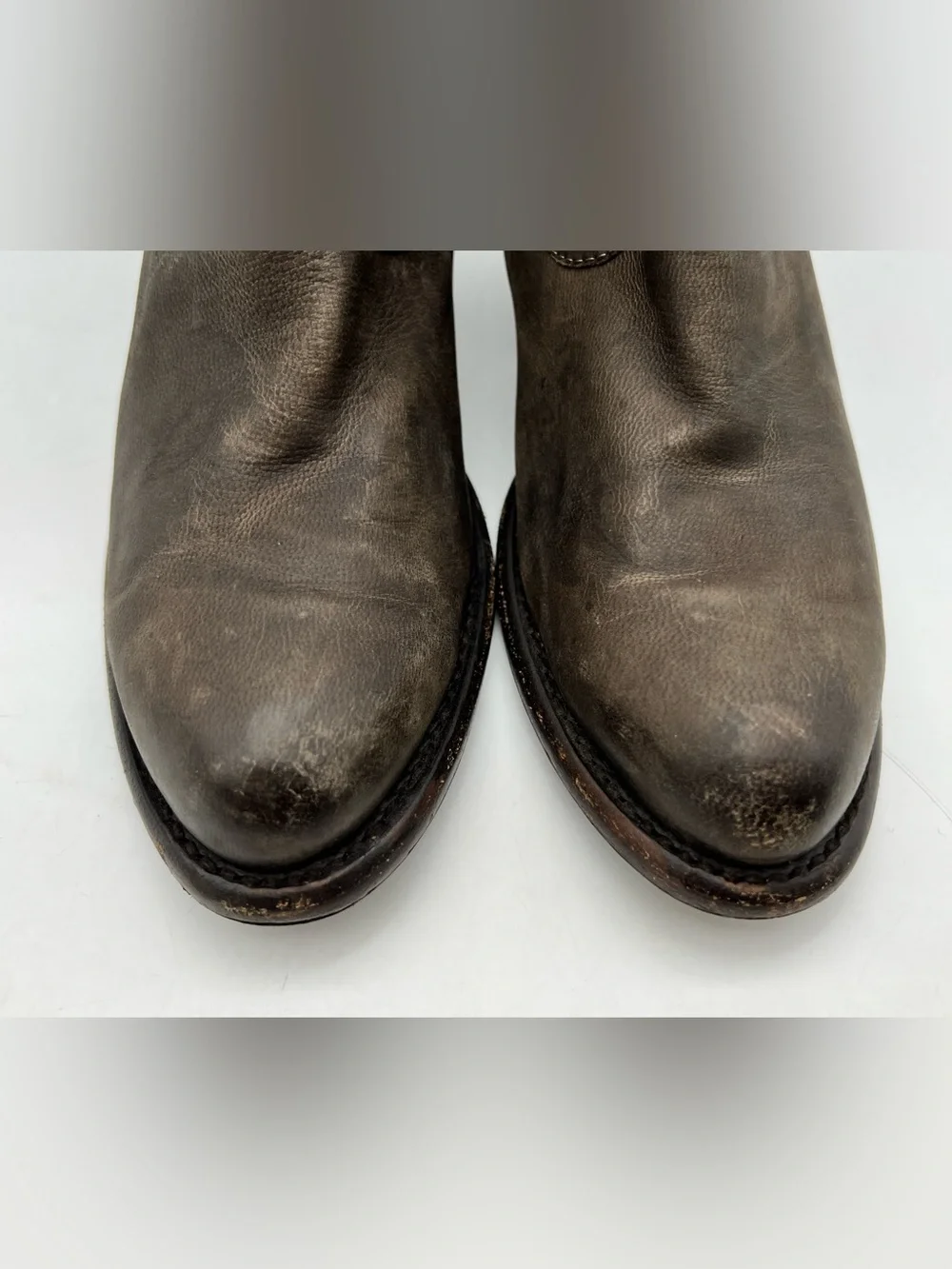 Frye Lillian Western Ankle Boots Size 9B Gray Brown Leather Western Booties